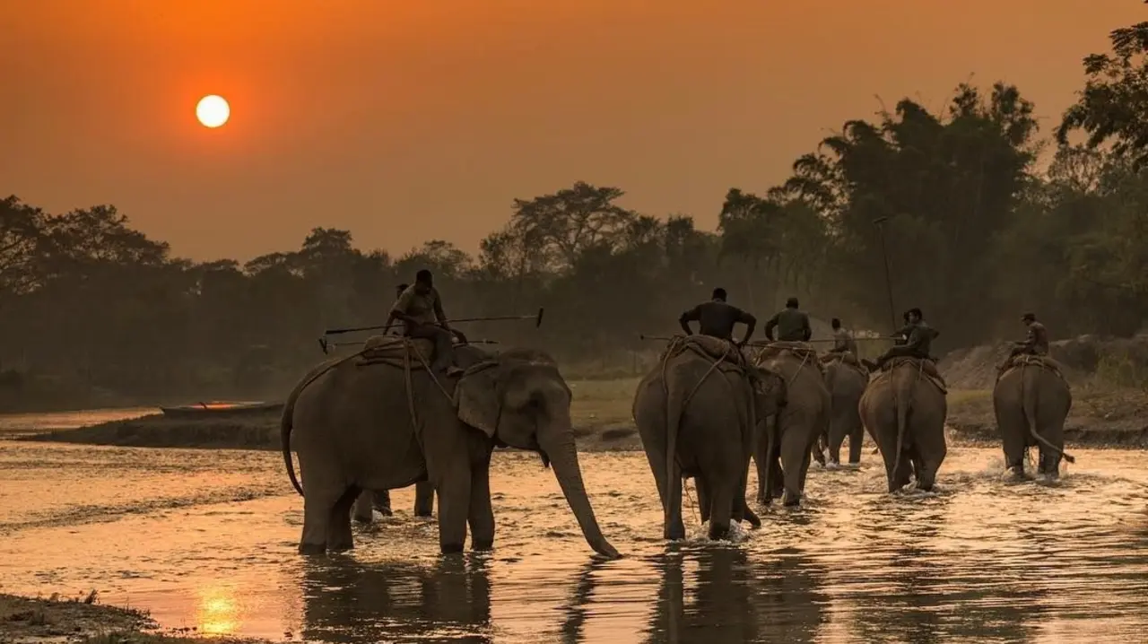 sunset from chitwan tour