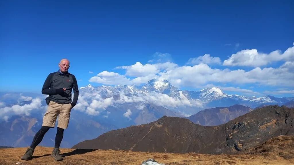 mountains from khopra ridge trek