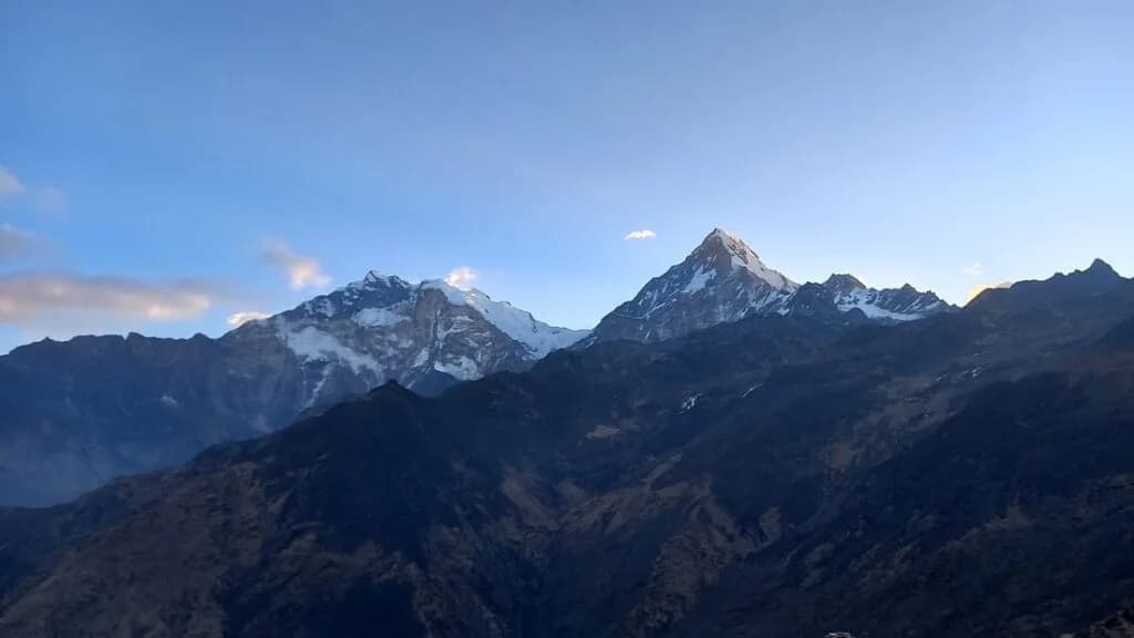 View of mountains form Khopra Ridge Trek