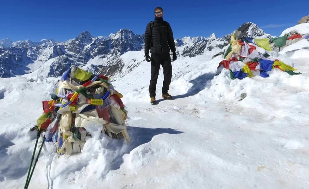 view from three pass trek