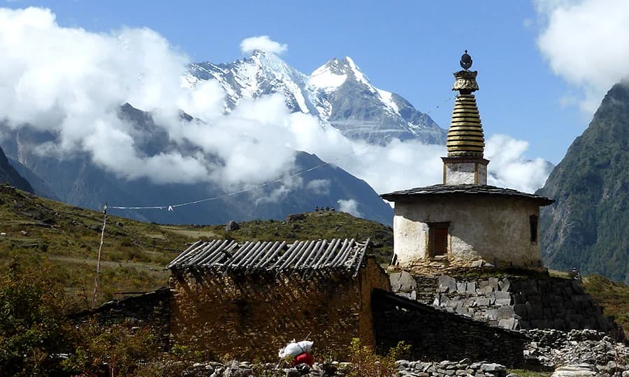 view from tsum valley trek