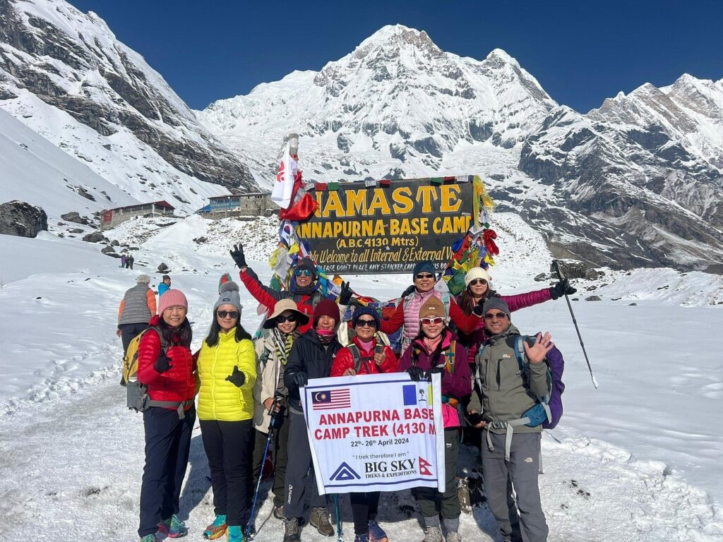 Malaysian Trekkers at Annapurna Base Camp