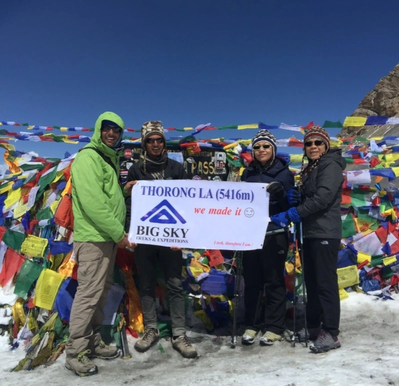 Big sky treks guest at thorong la pass