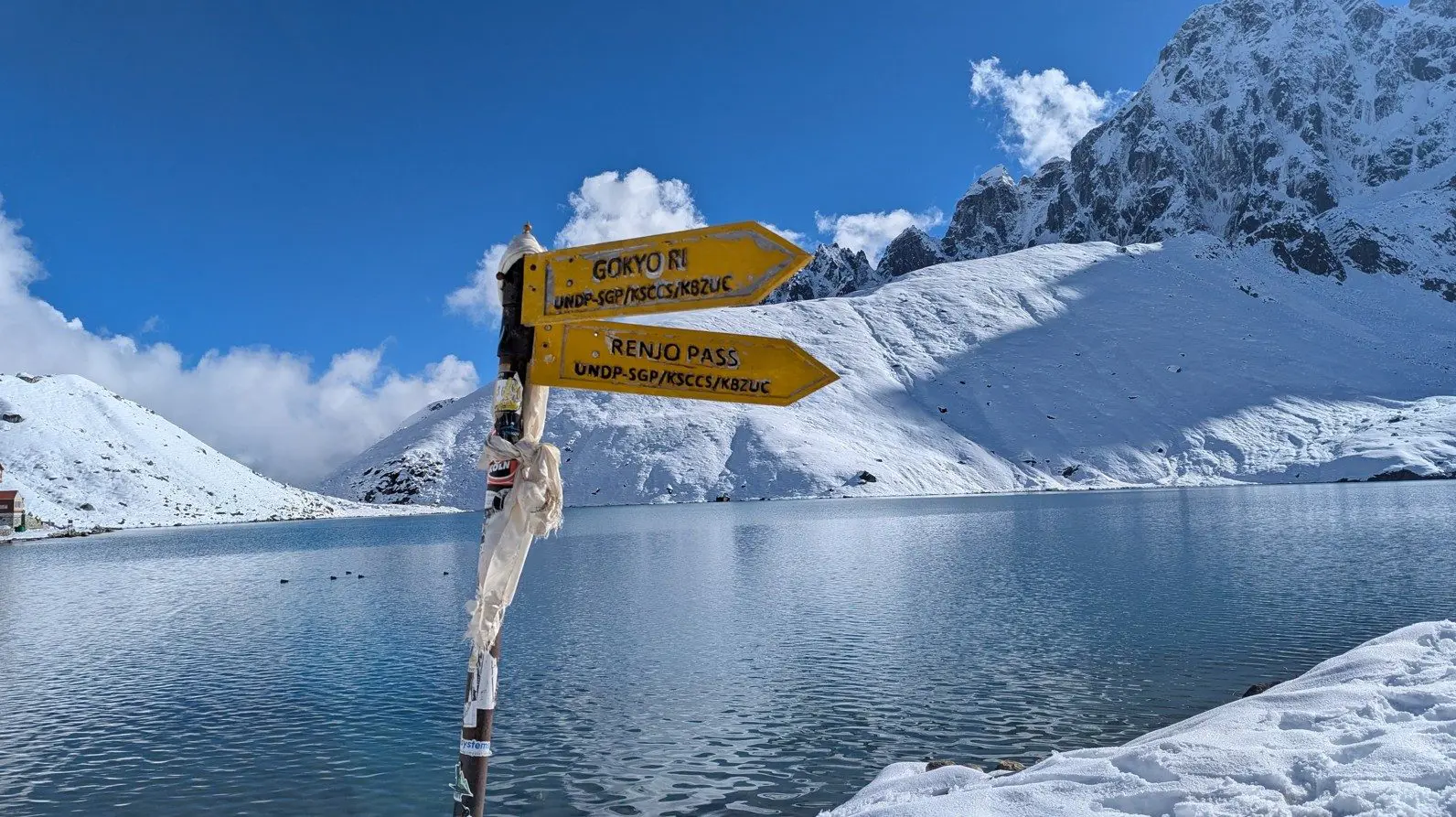 on the gokyo lake