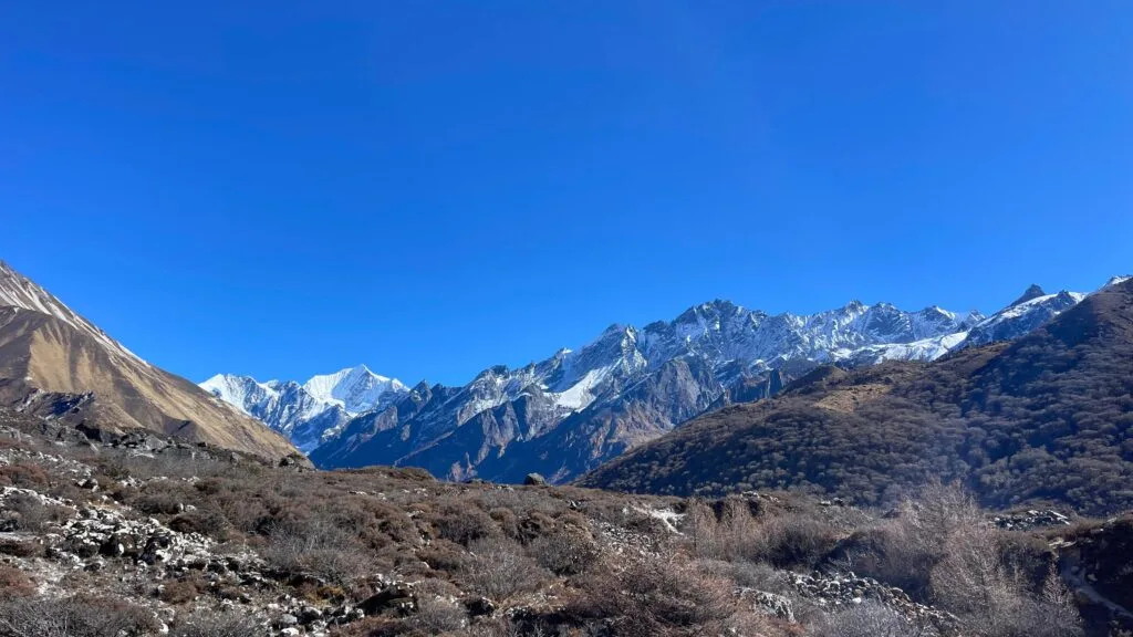 Mountain in langtang valley trek